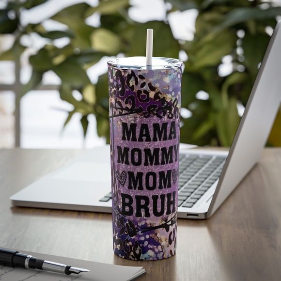 Mama Mommy Mom Bruh Purple 20oz Tumbler - Picture 3 of 8